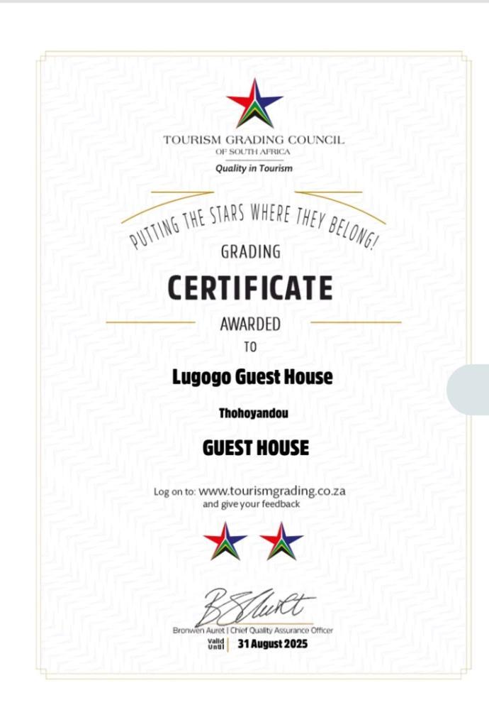 Lugogo Guesthouse Thohoyandou Kültér fotó